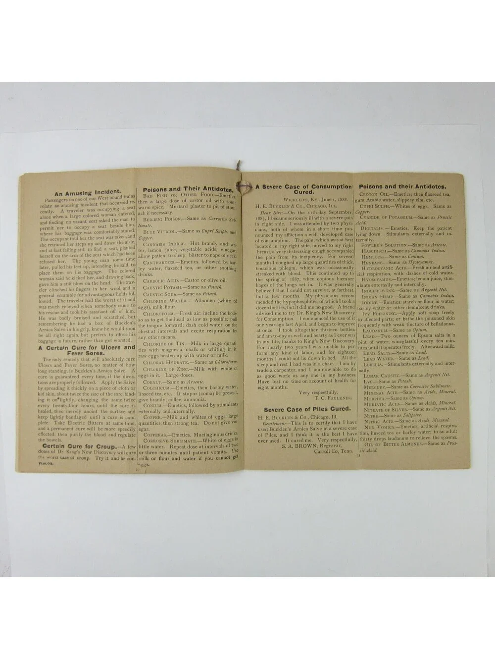Dr. Kings Guide to Health Patent Medicine Almanac HE Bucklen & Co Antique c 1888